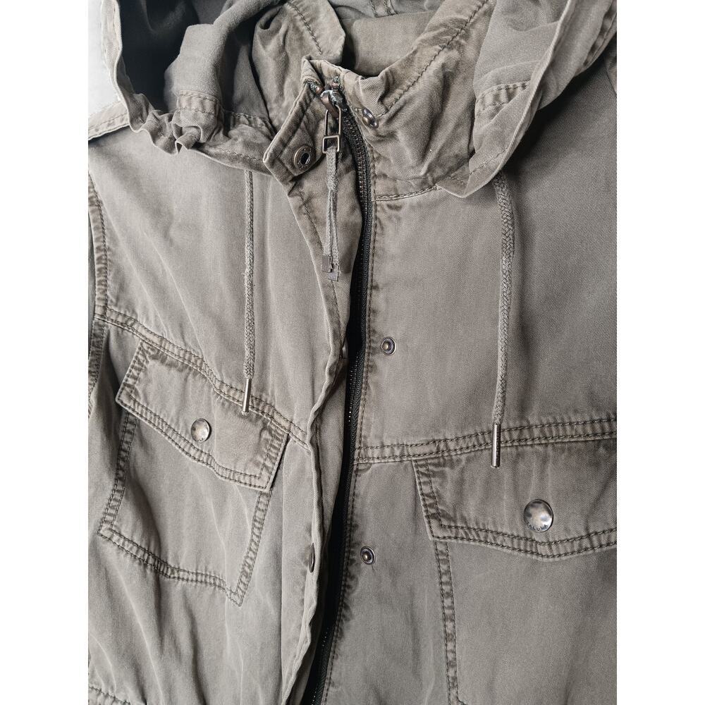 Talula Aritzia Utility Anorak Jacket Hooded Drawstring Olive Green Small Cotton - Picture 8 of 16